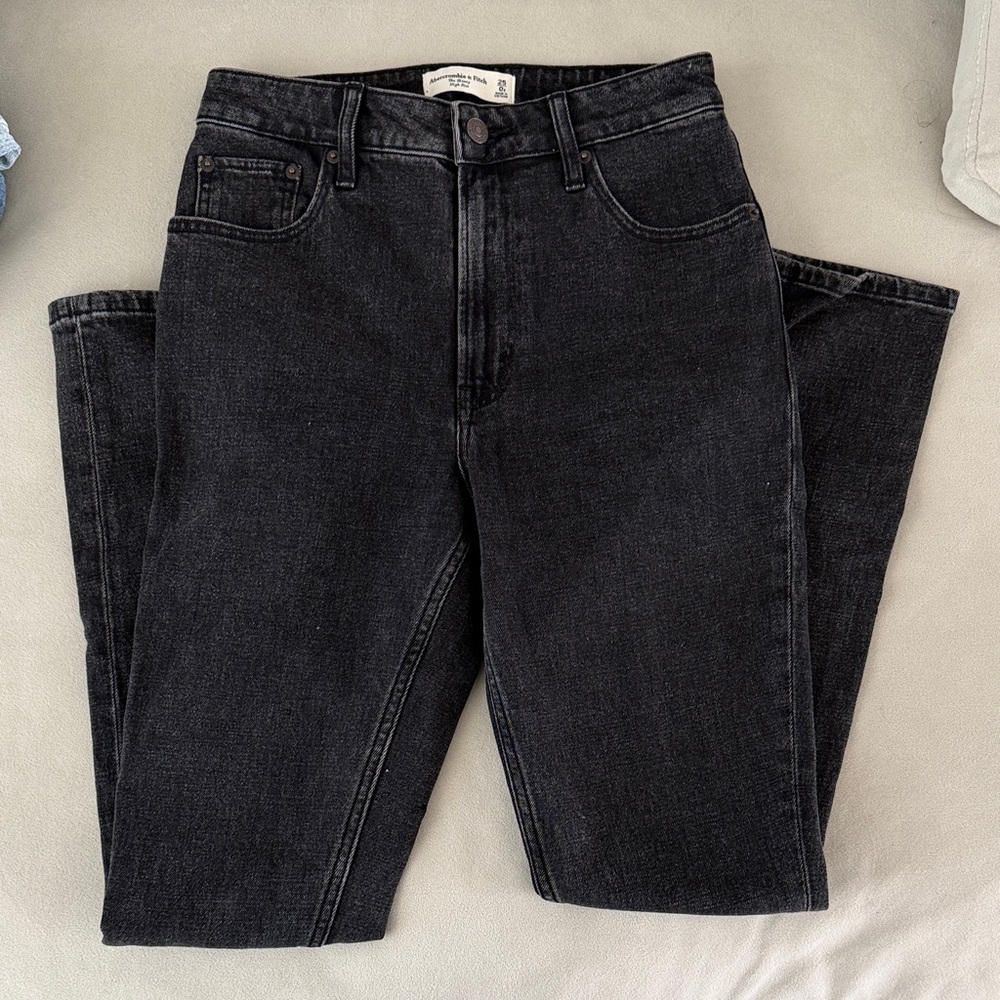 Abercrombie & Fitch Charcoal High-Rise Jeans